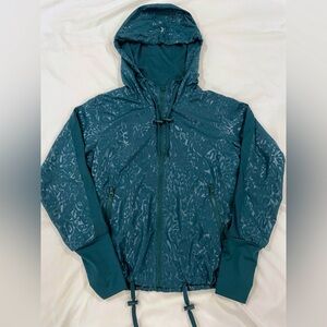 NWT Women's ZYIA Active Leopard Print‎ Windbreaker Jacket Dark Green Size Small
